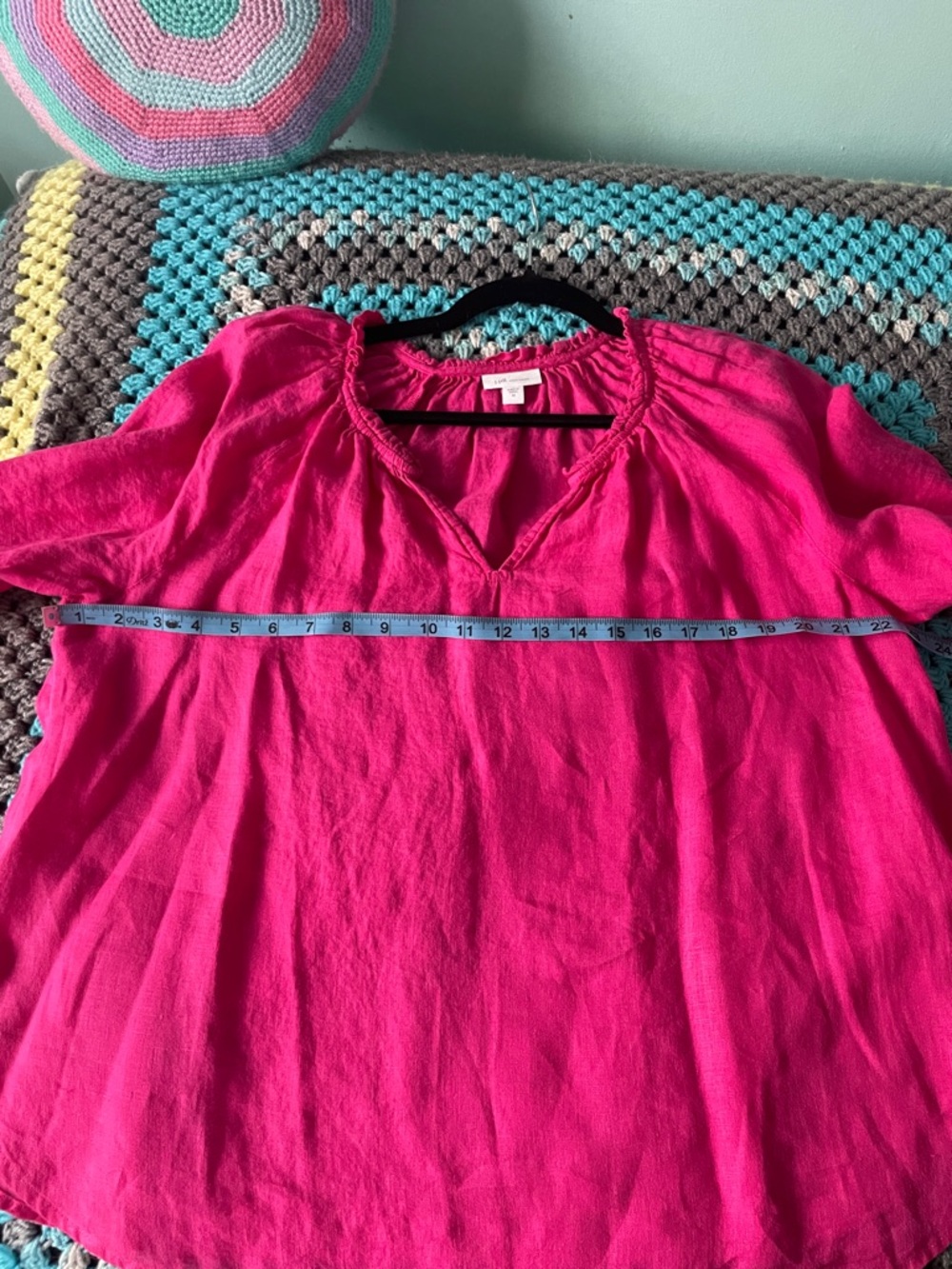 J. Jill Hot Pink Peasant Blouse - Picture 4 of 6